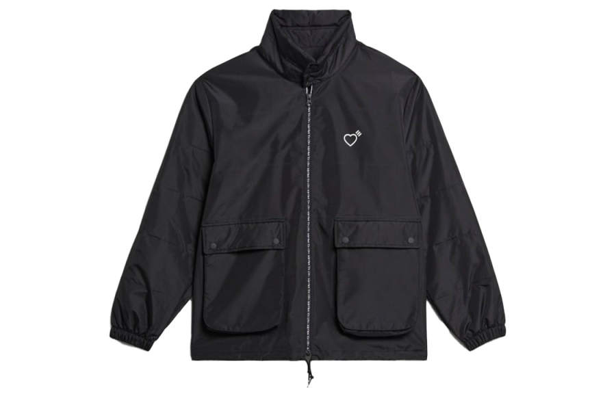 Adidas Originals X HUMAN MADE Human Made Jackets Men's Black Stand Collar Moderate Workwear