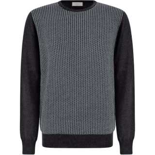 Canali Crew neck Bi colour Wool Jumper