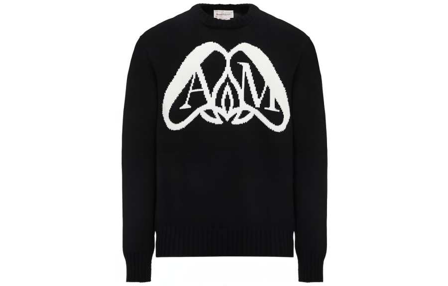 Alexander McQueen Logo Intarsia Knit Crewneck Jumper