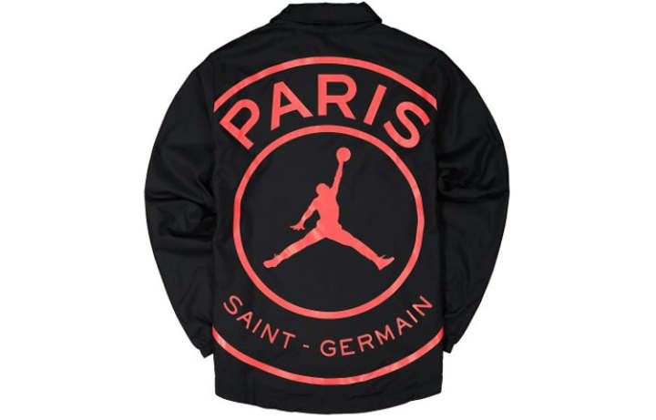 Jordan Jordan × PSG LOGO Instructor Jacket, Jordan × Paris Saint Germain Jackets Men's Black Lapel Moderate Other