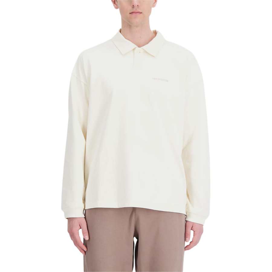 New Balance New Balance Athletics Linear Longsleeve Polo Shirt Men's Ecru