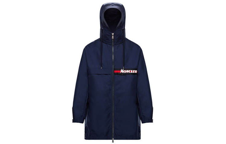 Moncler Jackets Men's Dark Blue Hooded Moderate Other