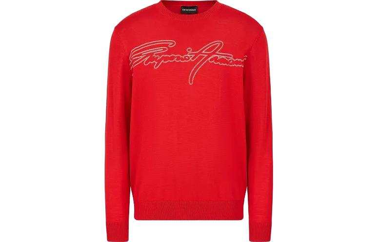 EMPORIO ARMANI Sweaters Men's Red Crew Neck Other
