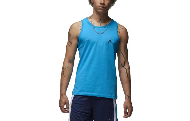 Jordan Jordan Sport Tank Tops Men's Blue Crew Neck Moderate Straight Fit