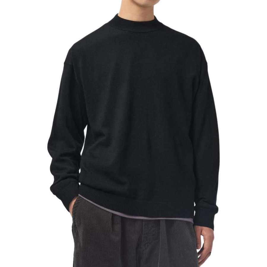 UNIQLO Sweaters Unisex Black Half Turtleneck Moderate Other
