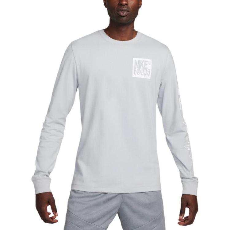 Nike Nike T Shirts Men's Wolf Gray Crew Neck Moderate Straight Fit