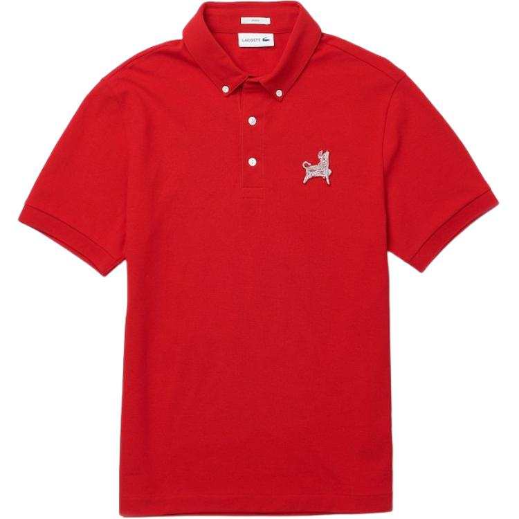 LACOSTE Polo Shirts Unisex Red Polo Collar Moderate Other