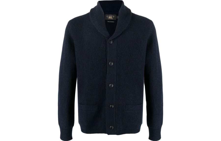 Double RL Polo Ralph Lauren Straight Hem Button-Up Cardigan