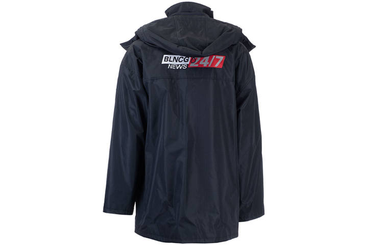 Balenciaga Jackets Men's Navy Blue Hooded Moderate Other