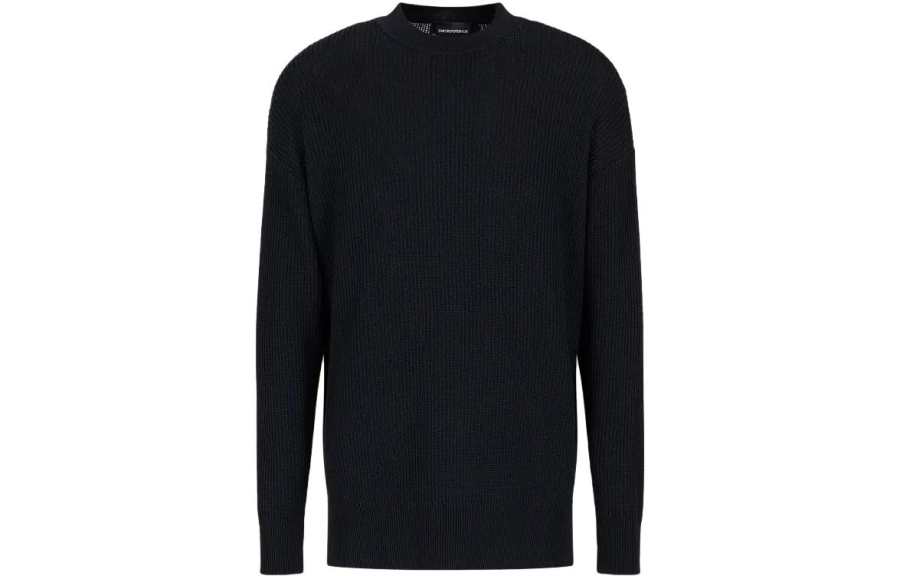 EMPORIO ARMANI Sweaters Men's Black Crew Neck Moderate Other