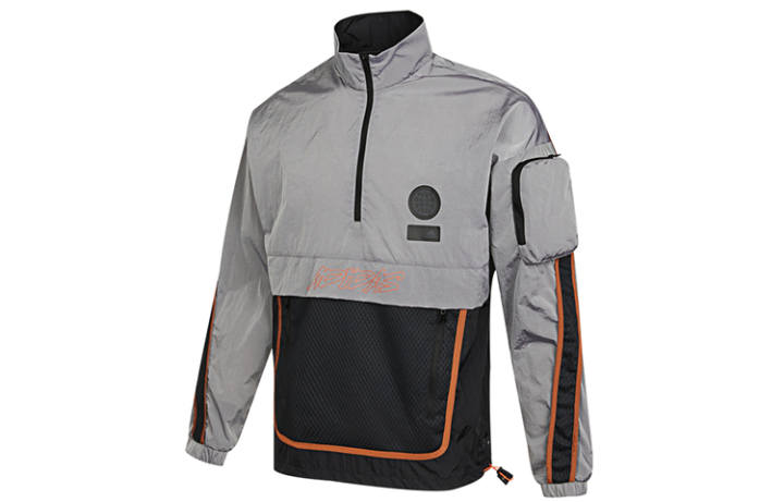 Adidas Adidas Jackets Men's Black Gray Stand Collar Moderate Workwear