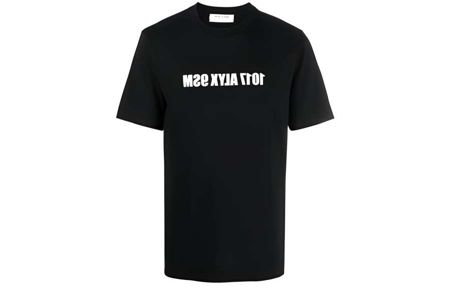 1017 ALYX 9SM T Shirts Men's Black Crew Neck Moderate Straight Fit