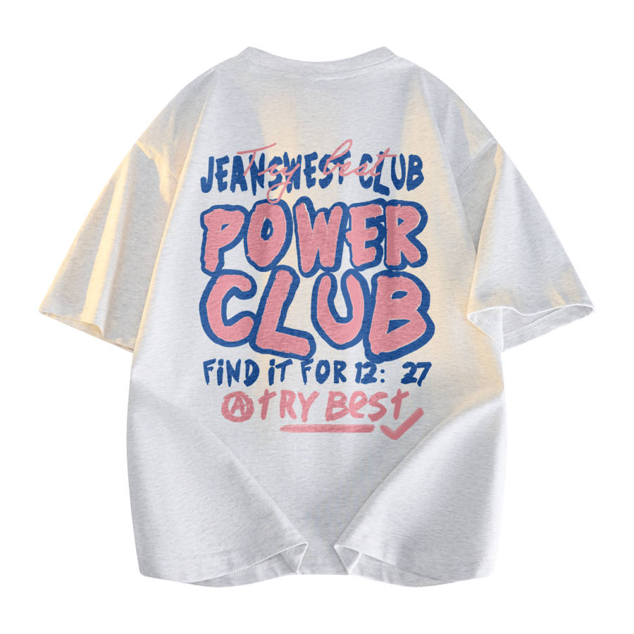 JEANSWEST CLUB T Shirts Unisex Crew Neck Moderate Heavyweight
