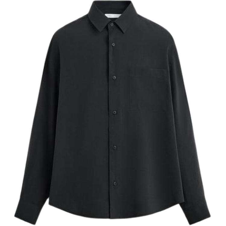 ZARA ZARA Shirts Men's Coal Gray Lapel Moderate