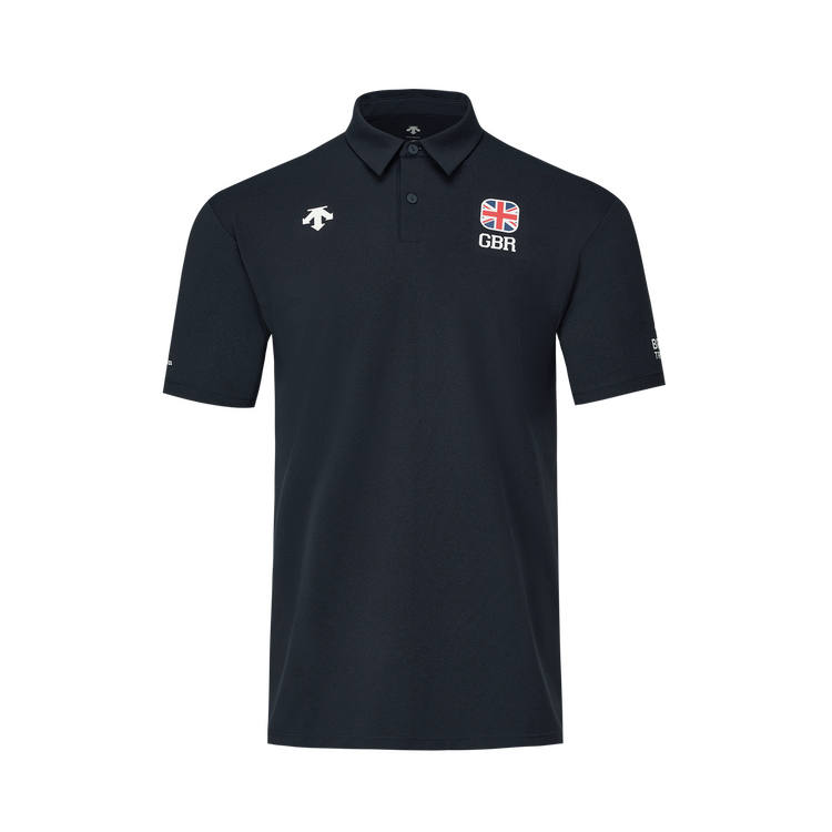 DESCENTE Short Sleeved Polo Shirt Men's Navy Blue