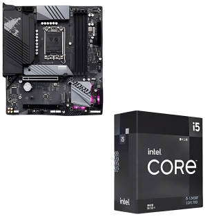 GIGABYTE Intel 12+1+1 Power Supply Design I5 12490F+B760M AORUS ELITE DDR5 CPU Motherboard Set