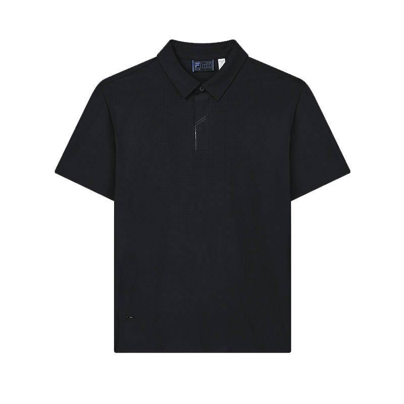 FILA Polo Shirts Men's Jet Black Polo Collar Moderate Straight Fit