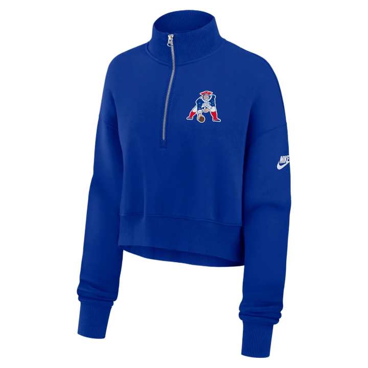 Nike Nike New England Patriots Rewind Phoenix Women's Nike Nfl Cropped 1/4-Zip Crew