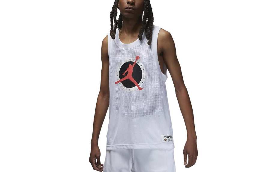 Jordan Jordan Flight MVP Tank Tops Men's White Crew Neck Moderate Straight Fit