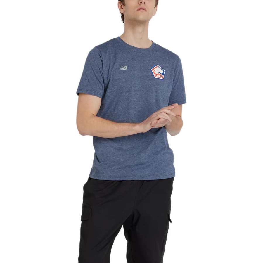 New Balance New Balance Heathertech T Shirt Men's Marine Blue Heather