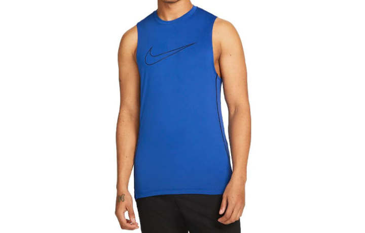 Nike Nike Tank Tops Men's Blue Crew Neck Moderate Straight Fit