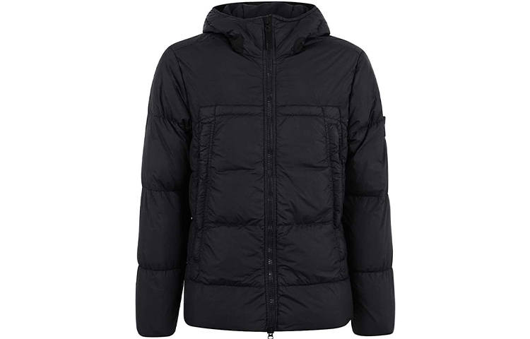 STONE ISLAND Jackets Men's Black Hooded Non Detachable Moderate Other