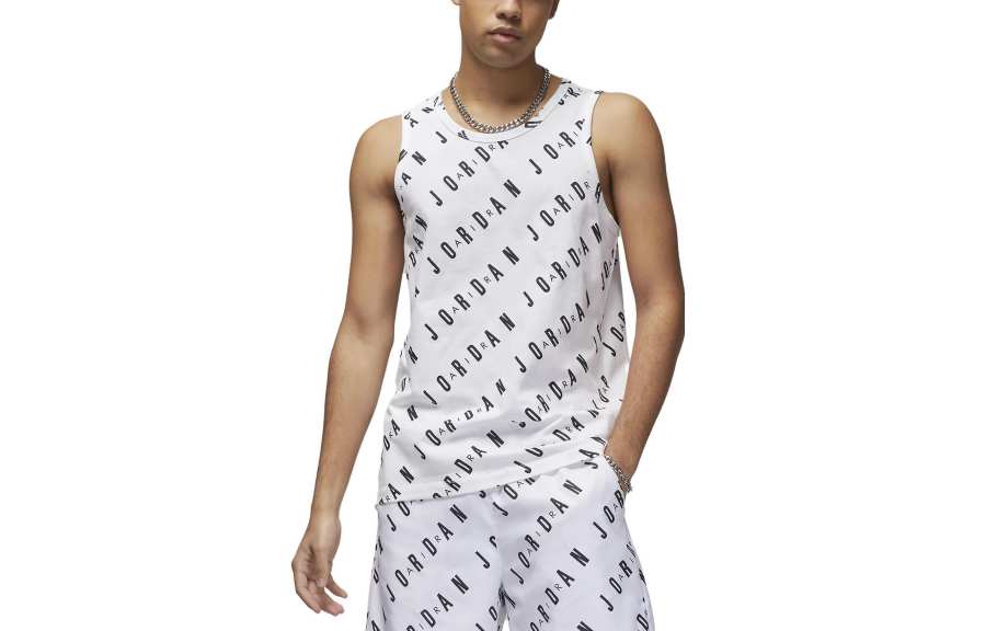 Jordan Jordan Tank Tops Men's White Crew Neck Moderate Straight Fit