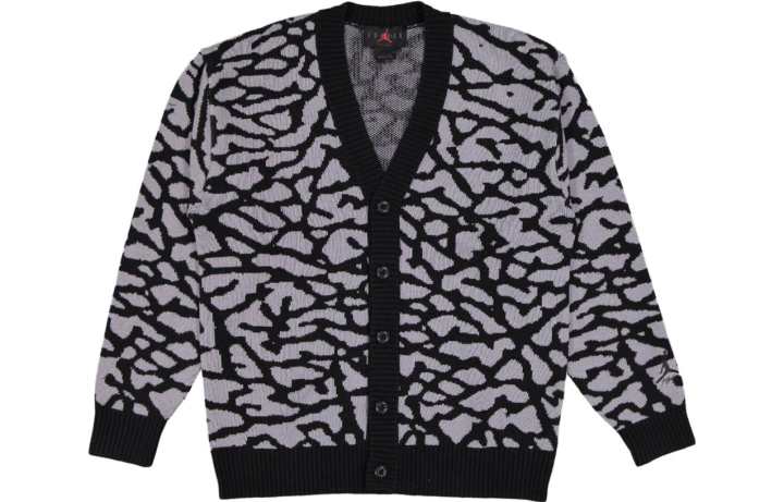 Jordan Jordan Sweaters Men's Black V Neck Moderate Cardigan