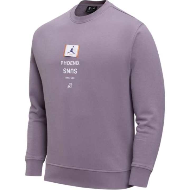 Jordan Jordan NBAPhoenix Suns Fleece Lined Crew Neck Long Sleeved Pullover Sweatshirt Men's Smoke Purple