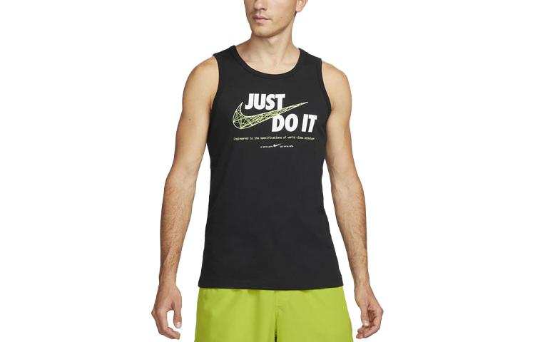 Nike Nike Tank Tops Men's Black Crew Neck Moderate Straight Fit