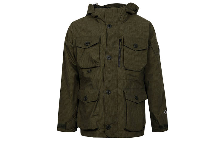 Converse Converse Jackets Men's Olive Green Hooded Moderate Workwear