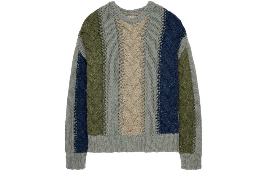 ZARA Knitwear Men's Multicolor Crew Neck Moderate Base Layer