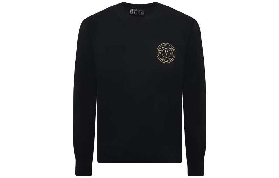 VERSACE JEANS COUTURE Loho Embroidered Crewneck Knitted Jumper