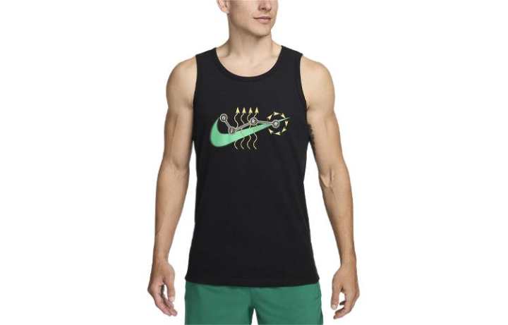 Nike Nike Tank Tops Men's Black Crew Neck Moderate Straight Fit