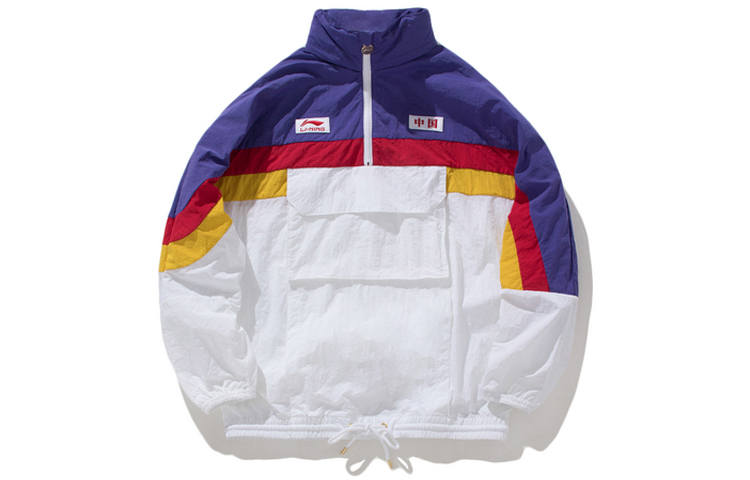 Li-Ning Li Ning Sports Fashion Collection Jackets Unisex White Stand Collar Moderate Soft Shell