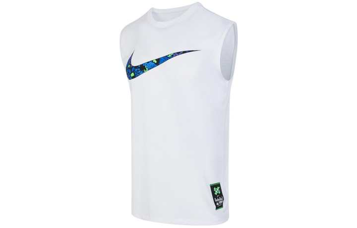 Nike Nike Tank Tops Men's White Crew Neck Moderate Straight Fit