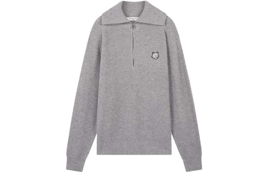 Maison Kitsune Maison Kitsune Bold Fox Head patch Ribbed Sweater