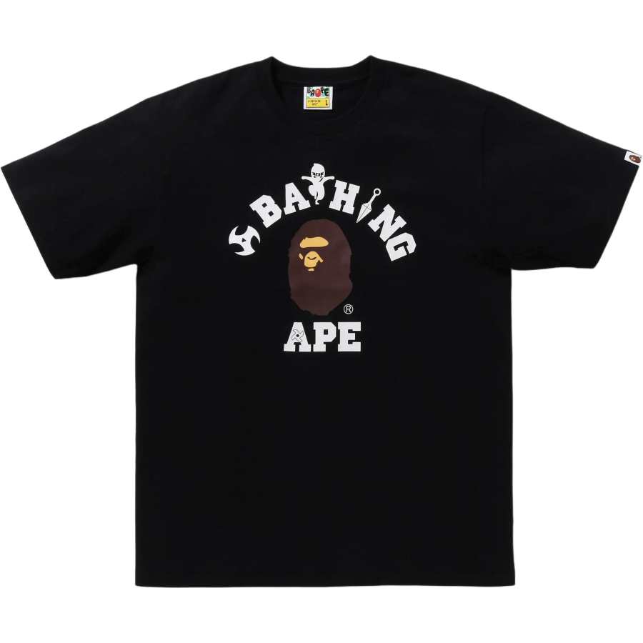A BATHING APE Bape Embroidery Style College Tee