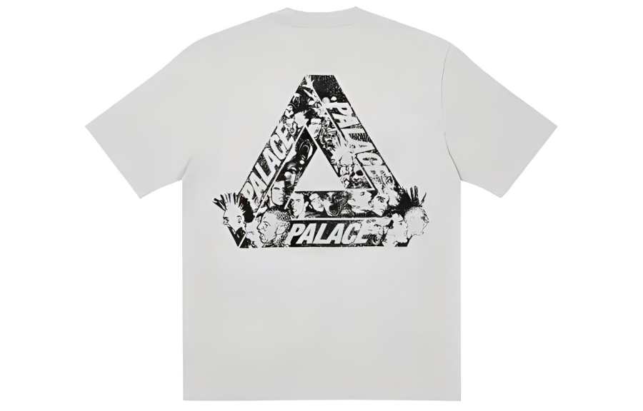 PALACE Tri Heads T Shirt Grey Marl T Shirt Unisex Gray