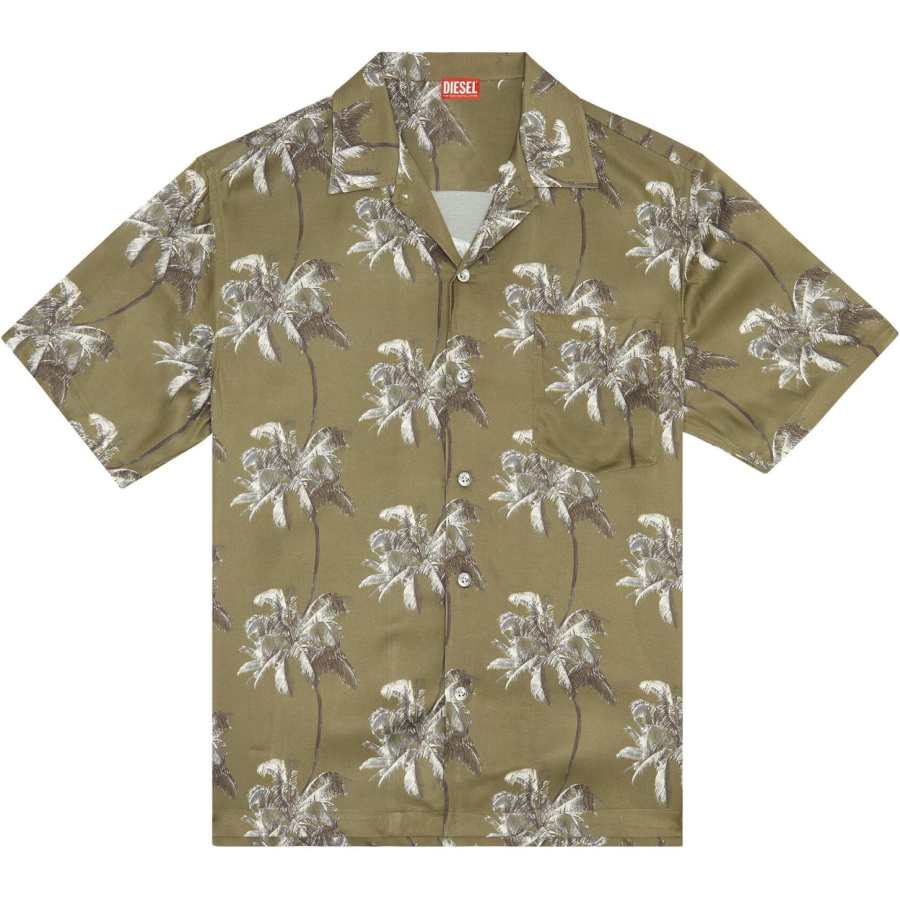DIESEL DIESEL Bmowt Adrian Palm Tree Printed Buttoned Shirt