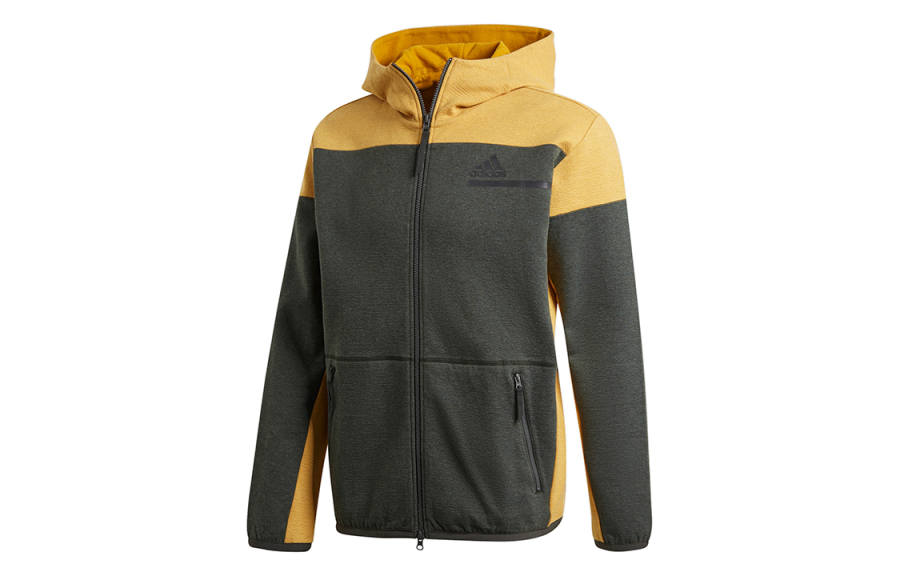 Adidas Adidas Zne Fz M Winter Solid Color Fleece Lined Thermal Hooded Long Sleeved Coat Jacket Men's Dark Earthy Brown
