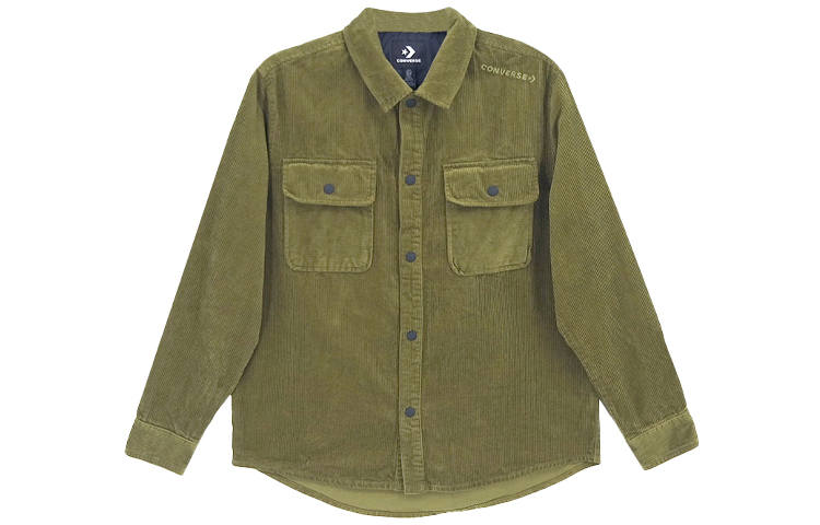 Converse Converse Overhead Jackets Men's Dark Moss Green Lapel Moderate Workwear