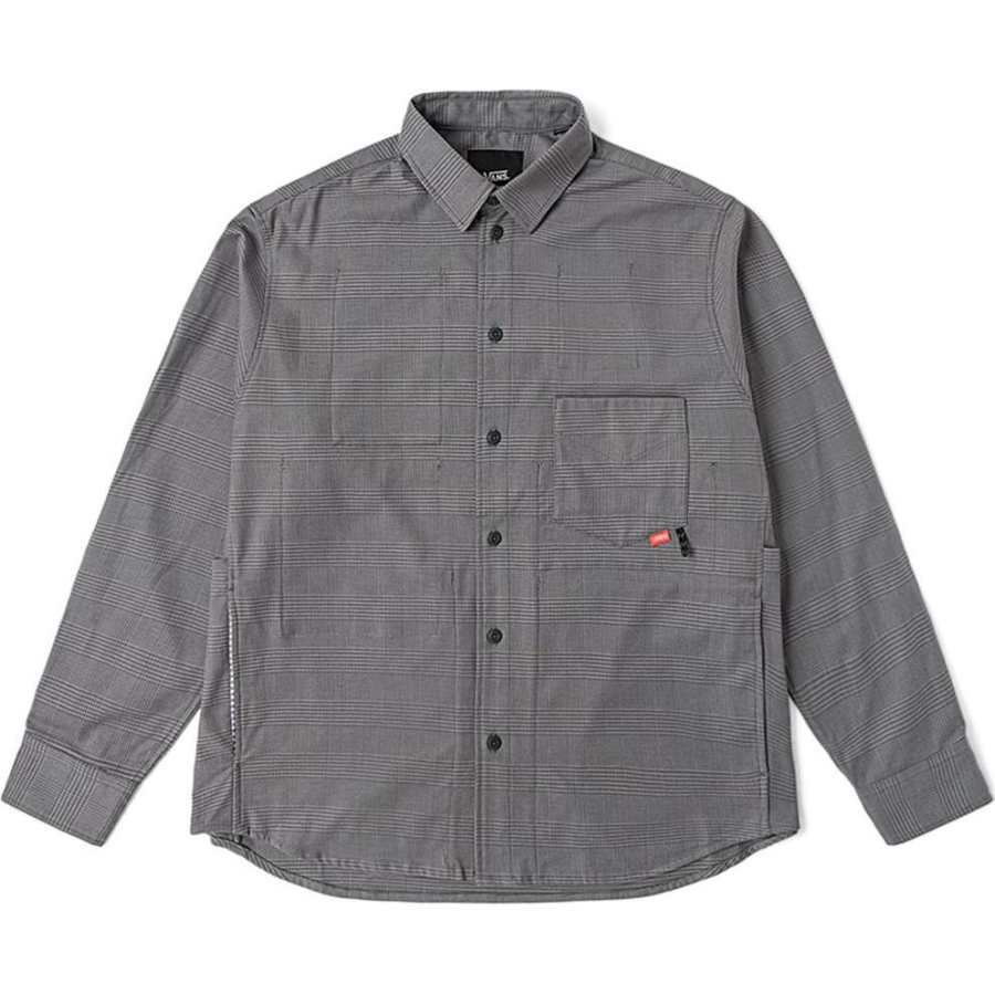 Vans Vans Shirts Men's Dark Gray Lapel Moderate Other