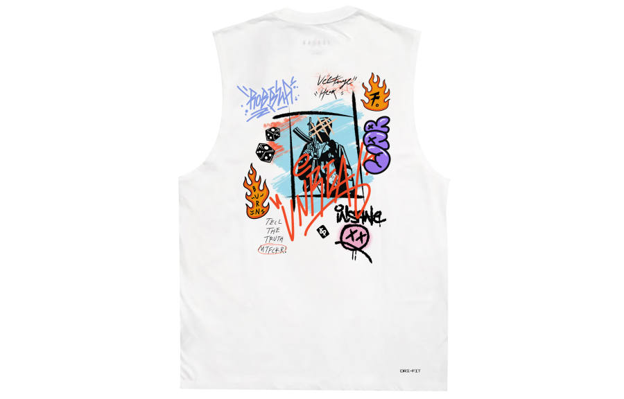 Jordan Jordan Tank Tops Unisex White Crew Neck Moderate Straight Fit