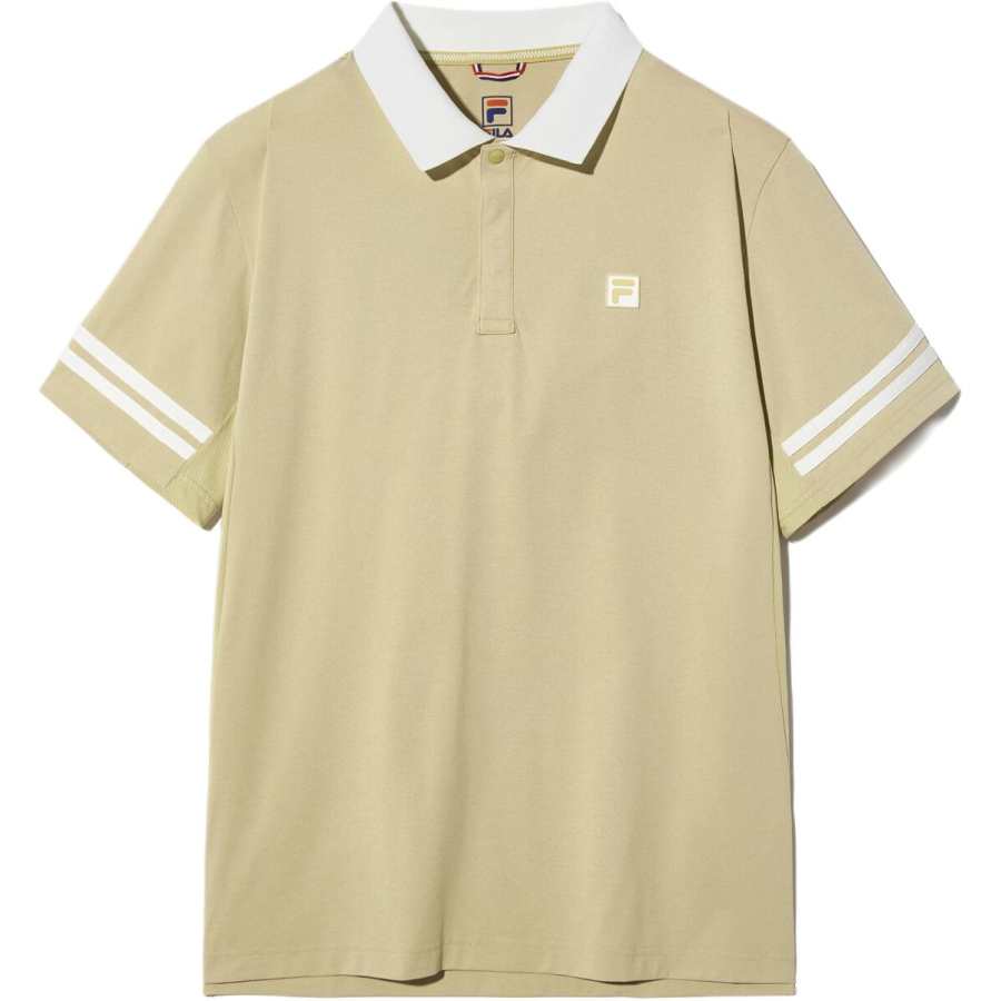 FILA Polo Shirts Men's Beige Polo Collar Thin Other