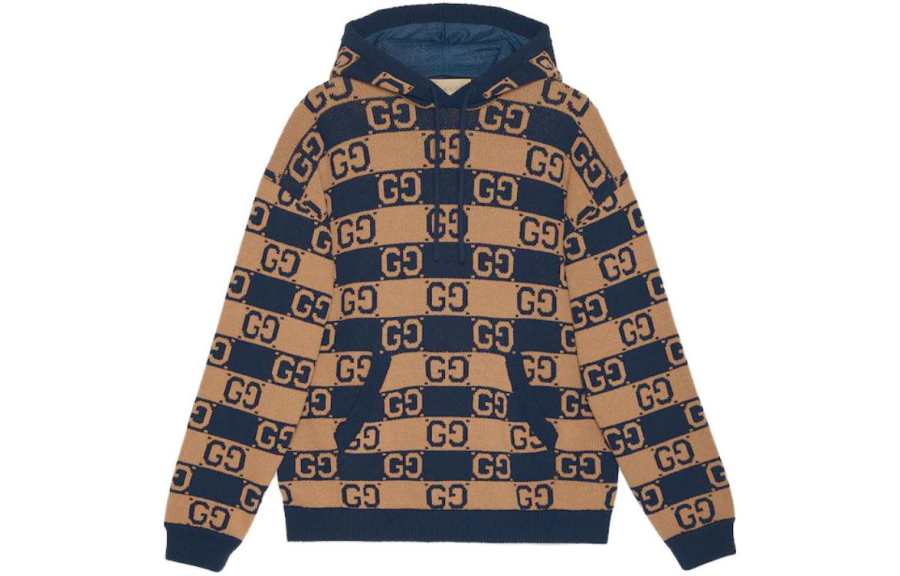 GUCCI Monogrammed Intarsia Drawstring Hoodie