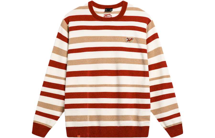 Li-Ning Li Ning Rijin Doujin Collection Knitwear Men's White Brown Red Stripes