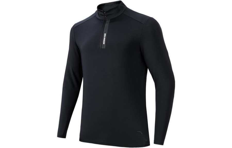 ANTA Knitwear Men's Black Stand Collar Moderate Other