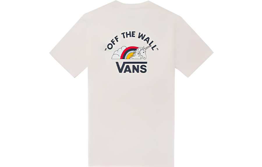 Vans T Shirts Unisex White Crew Neck Moderate Straight Fit