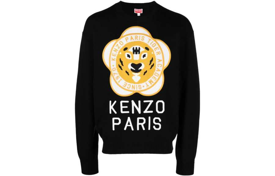 KENZO KENZO Logo Embroidered Ribbed Knit Sweater